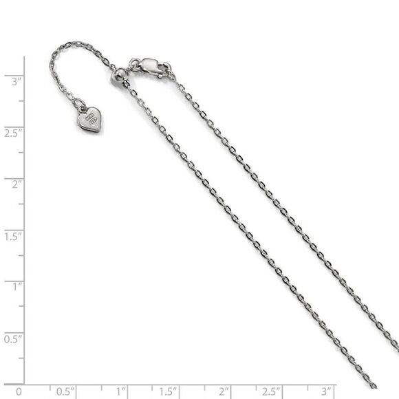 1.5mm Sterling Silver Adjustable Solid Cable Chain Necklace, 30 Inch - Picture 2 of 5